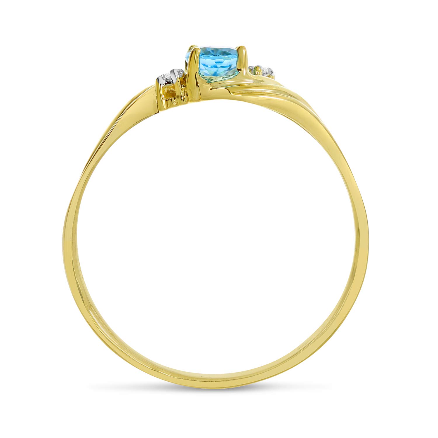 10K Yellow Gold Blue Topaz and Diamond Ring – Elegant Jewelry for Women, Perfect for Engagement, Wedding, Anniversary & Special Occasions