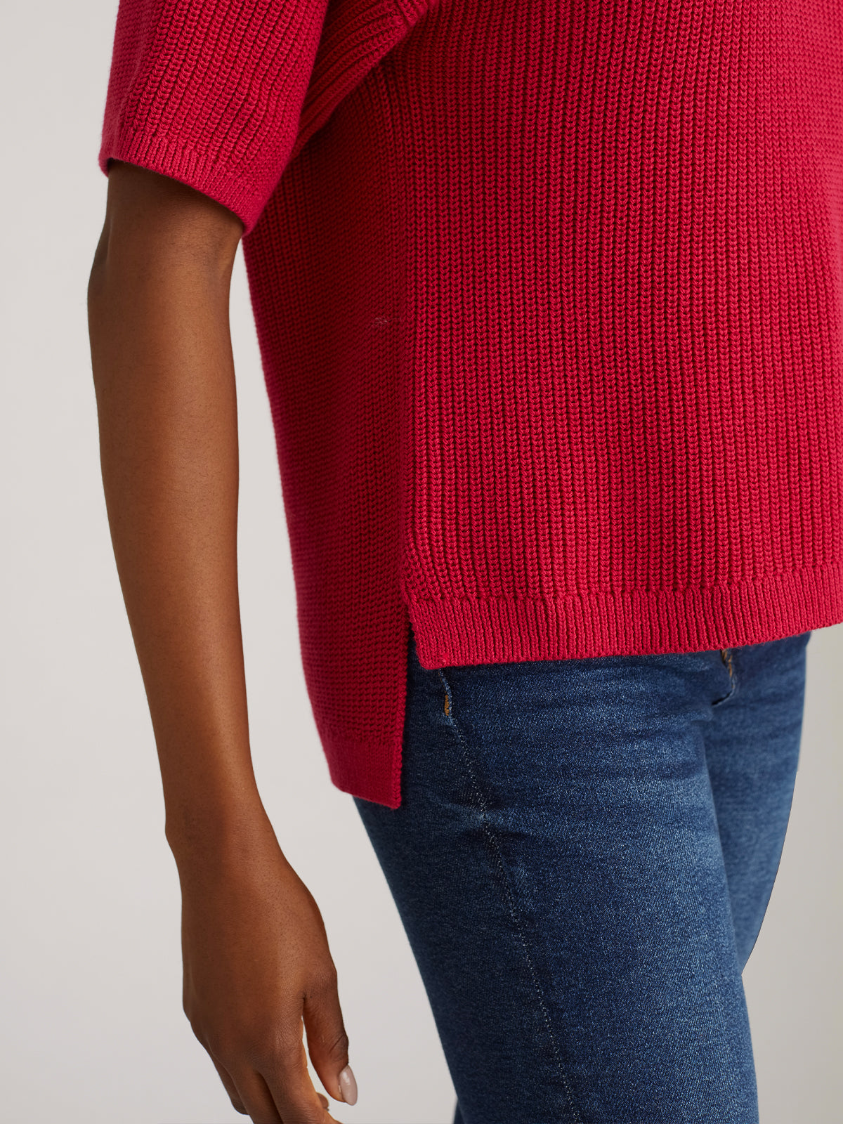 Emma Women's Crewneck Shaker Stitch Knit Tee - Soft Casual Short Sleeve T-Shirt for Everyday Wear, Work & Weekend Outfits