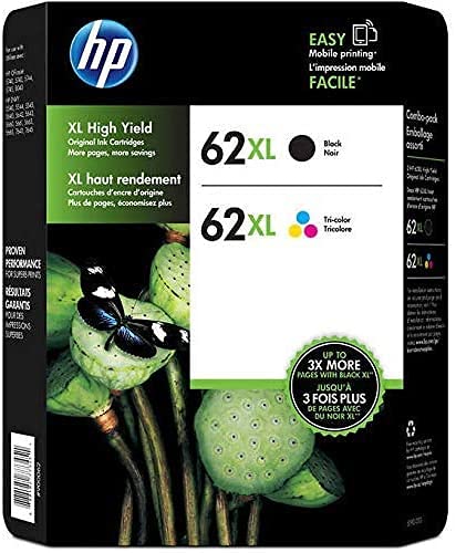 HP 62XL High-Yield Ink Cartridges - Black & Color Combo Pack (2 Black, 1 Color) | Compatible with HP Envy, OfficeJet Printers | For Home, Office & School Printing Needs