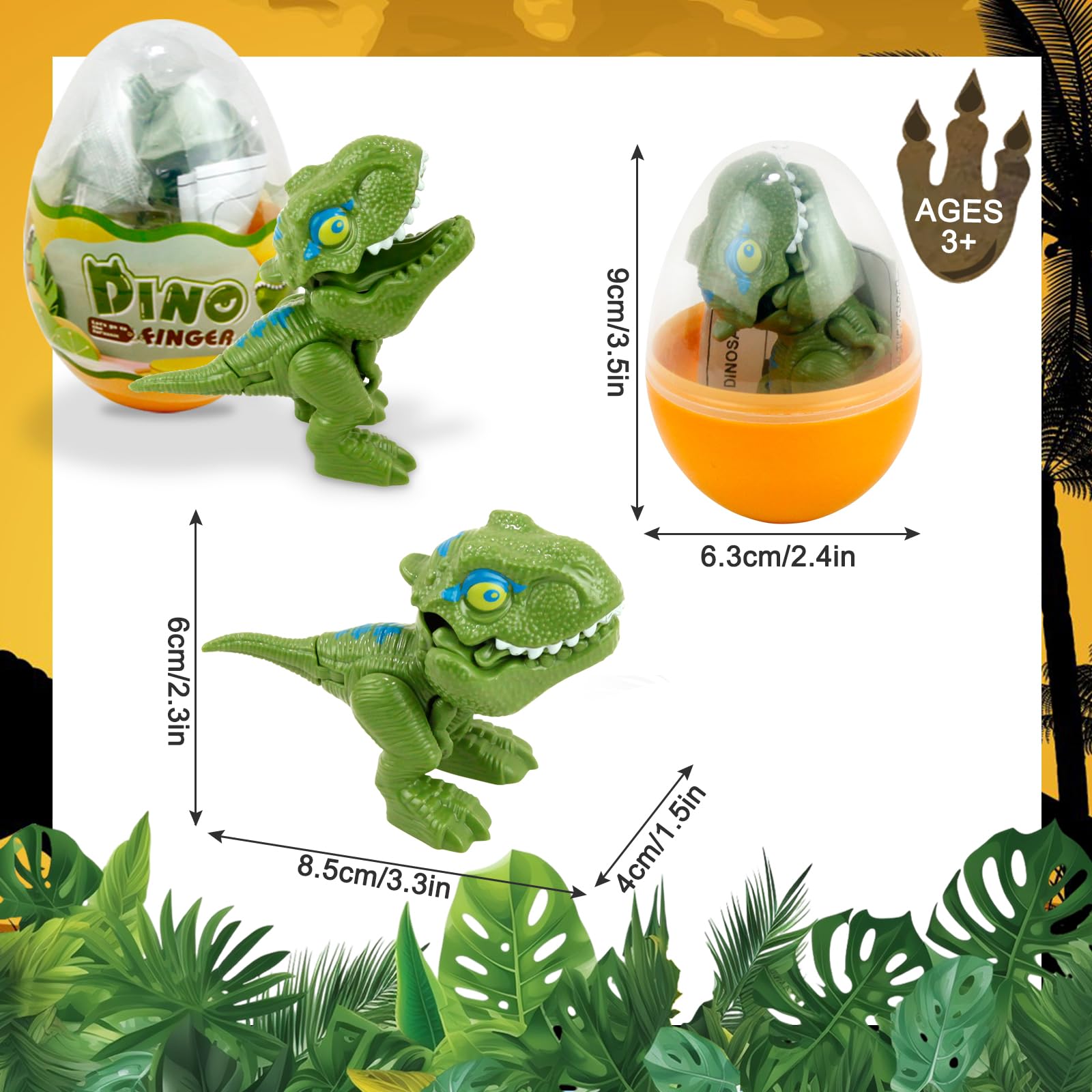 Sealive Dinosaur Toys for Kids Ages 3-5 - 4 Pack Baby T-Rex Dino Eggs for Imaginative Play, Birthday Party Favors & STEM Learning - Perfect for Preschool Education, Dinosaur Themed Parties & Creative Playtime