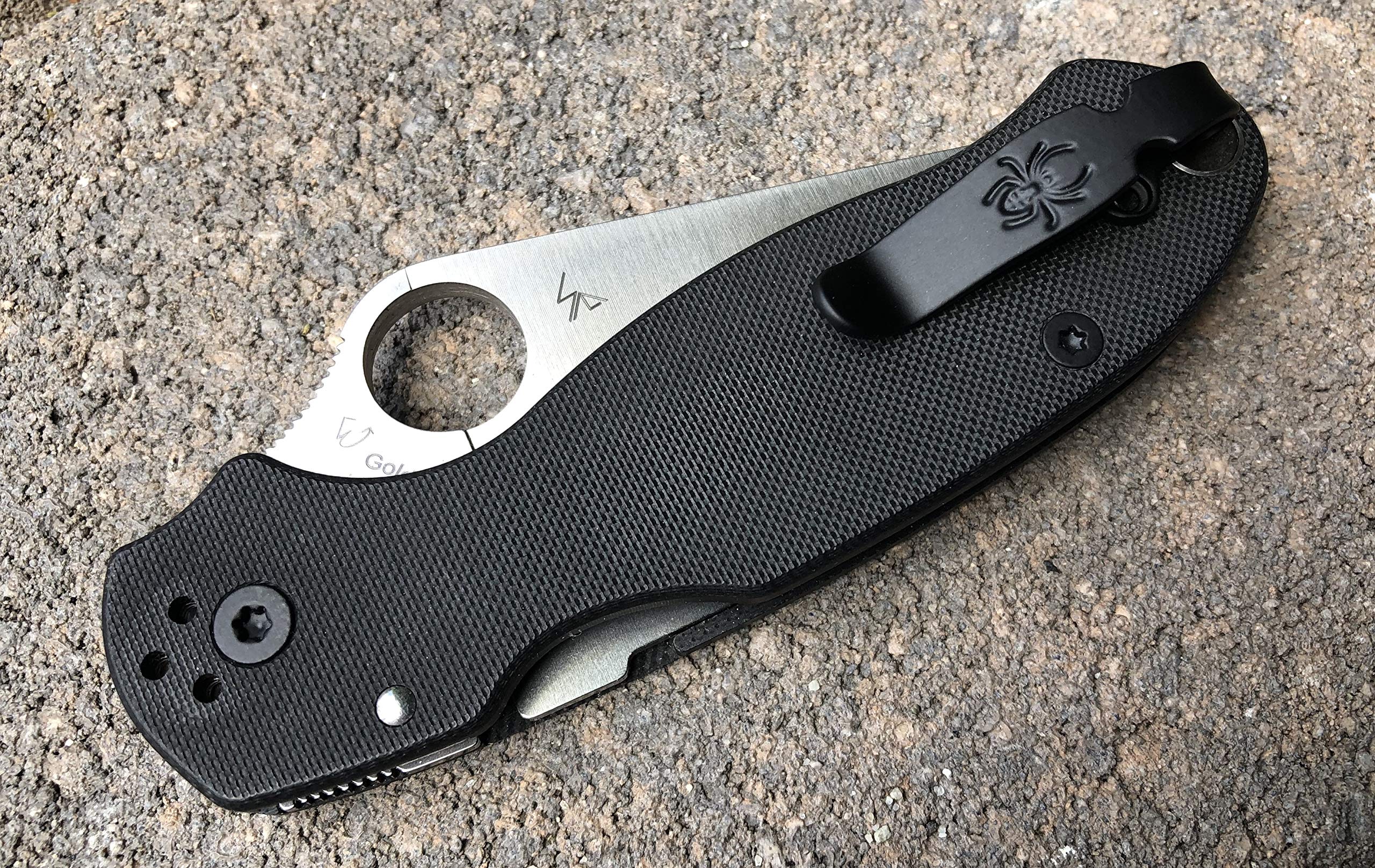 Flat Black Titanium Deep Pocket Clip for Spyderco Paramilitary 2, Para 3 & Yojimbo 2 Knives | Replacement Pocket Clip for EDC, Tactical & Outdoor Use