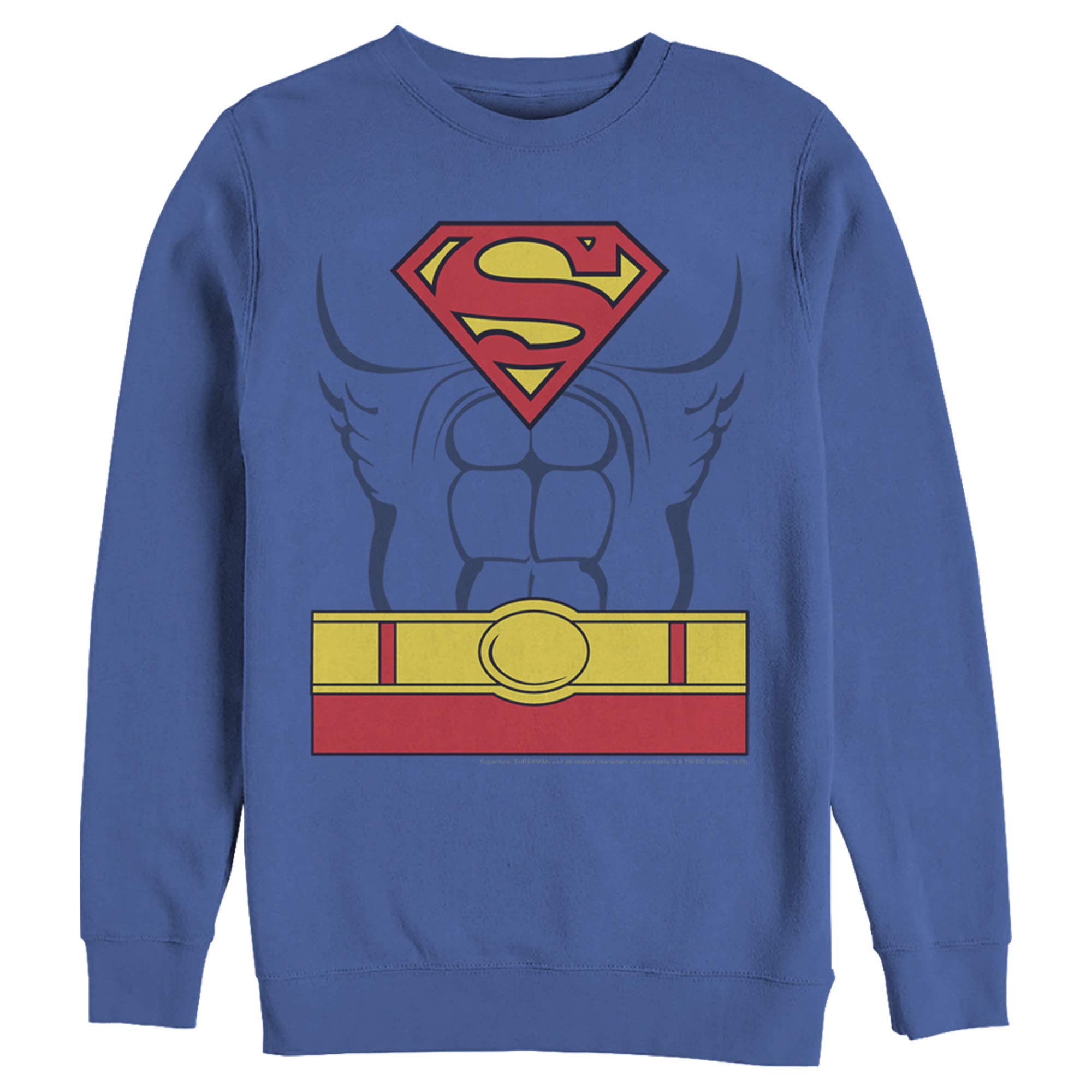 Superman Hero Costume Sweatshirt for Men - DC Comics Official Licensed Graphic Hoodie | Perfect for Cosplay, Halloween & Comic Con