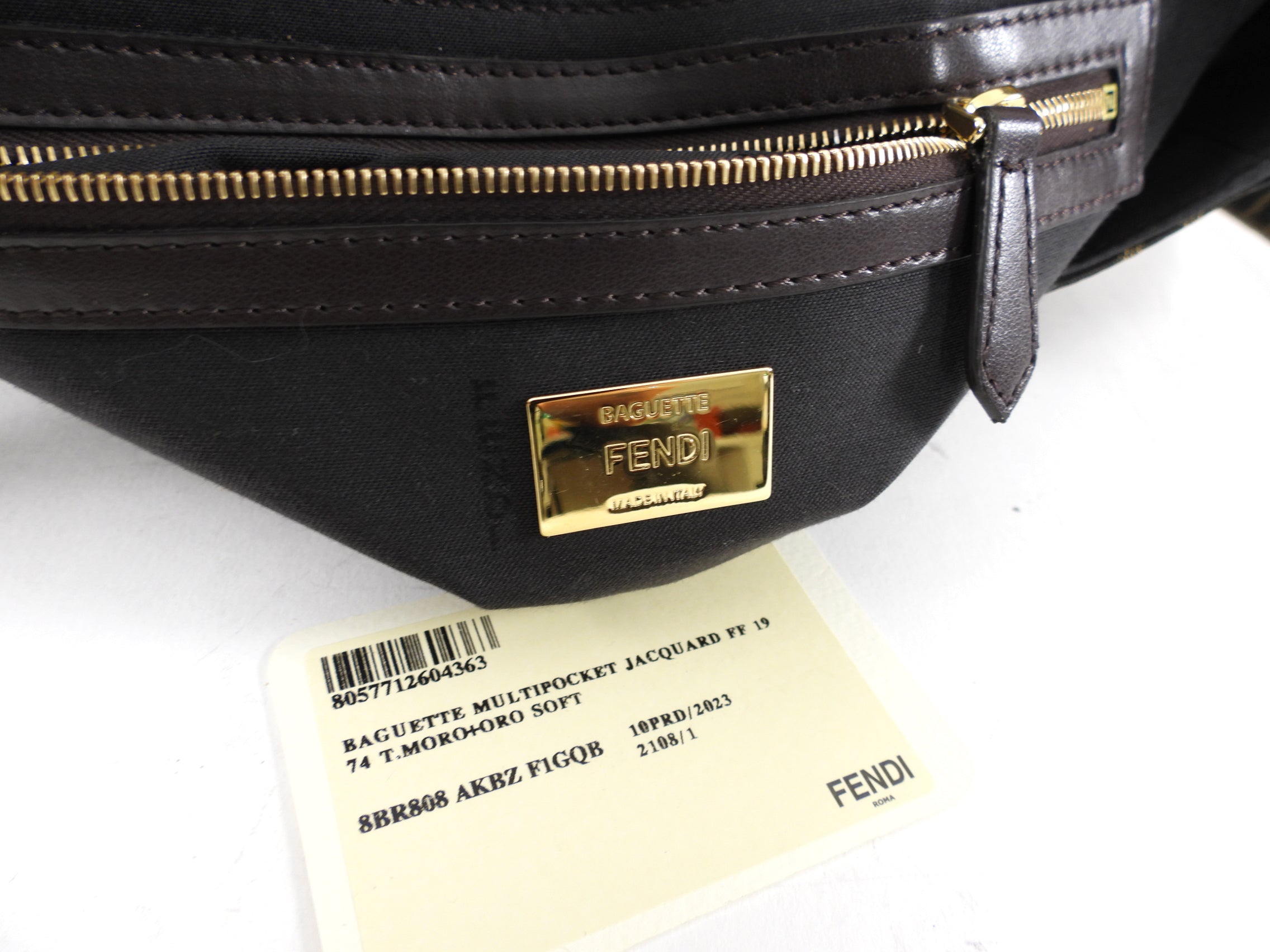 Fendi Brown Zucca FF Multi Pocket Baguette Bag for Women | Luxury Designer Crossbody Purse | Perfect for Evening Parties, Date Nights & Travel Accessories
