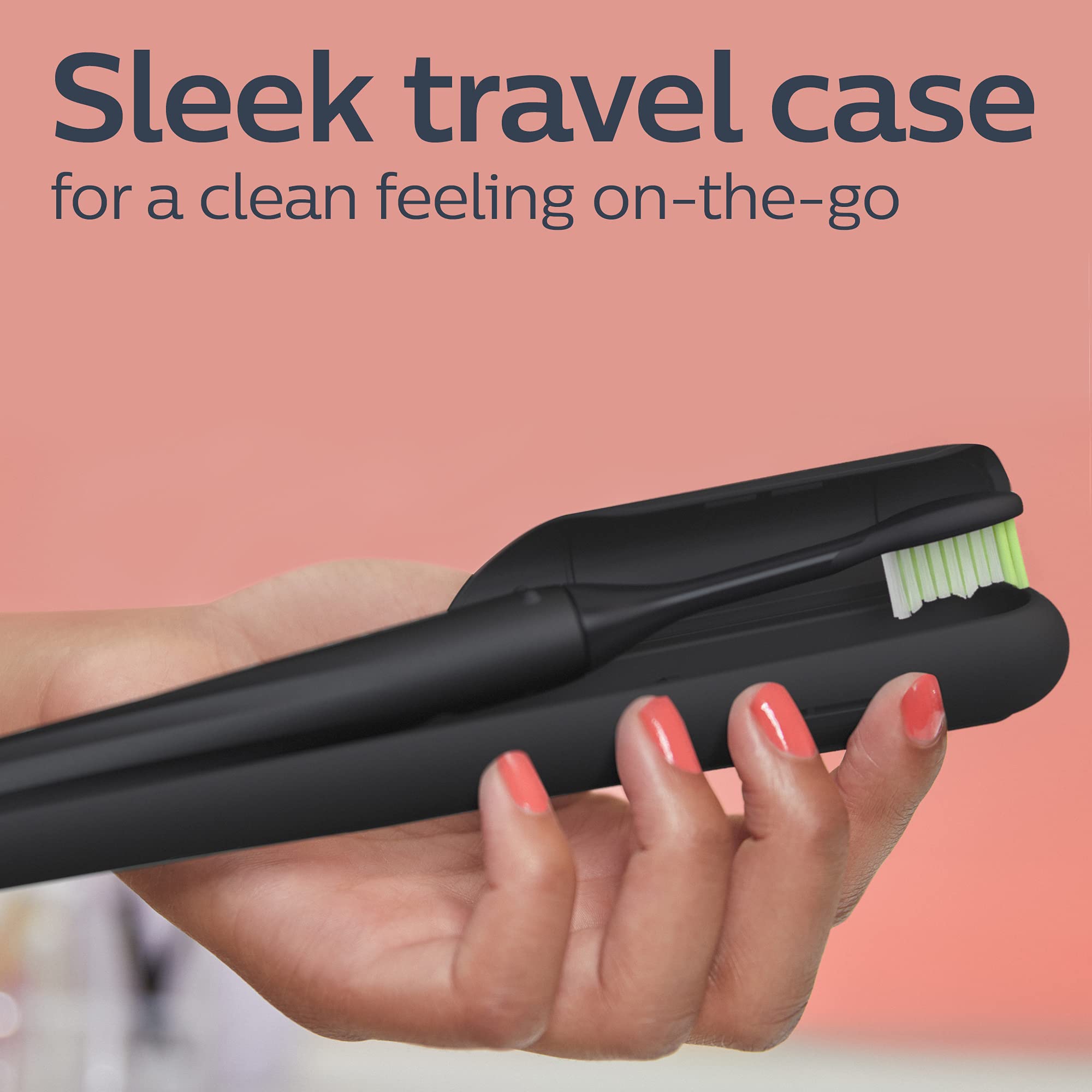 Philips One by Sonicare Rechargeable Electric Toothbrush with Brush Head Bundle - Shadow Black (BD3001/AZ) | Perfect for Travel & Daily Oral Care at Home