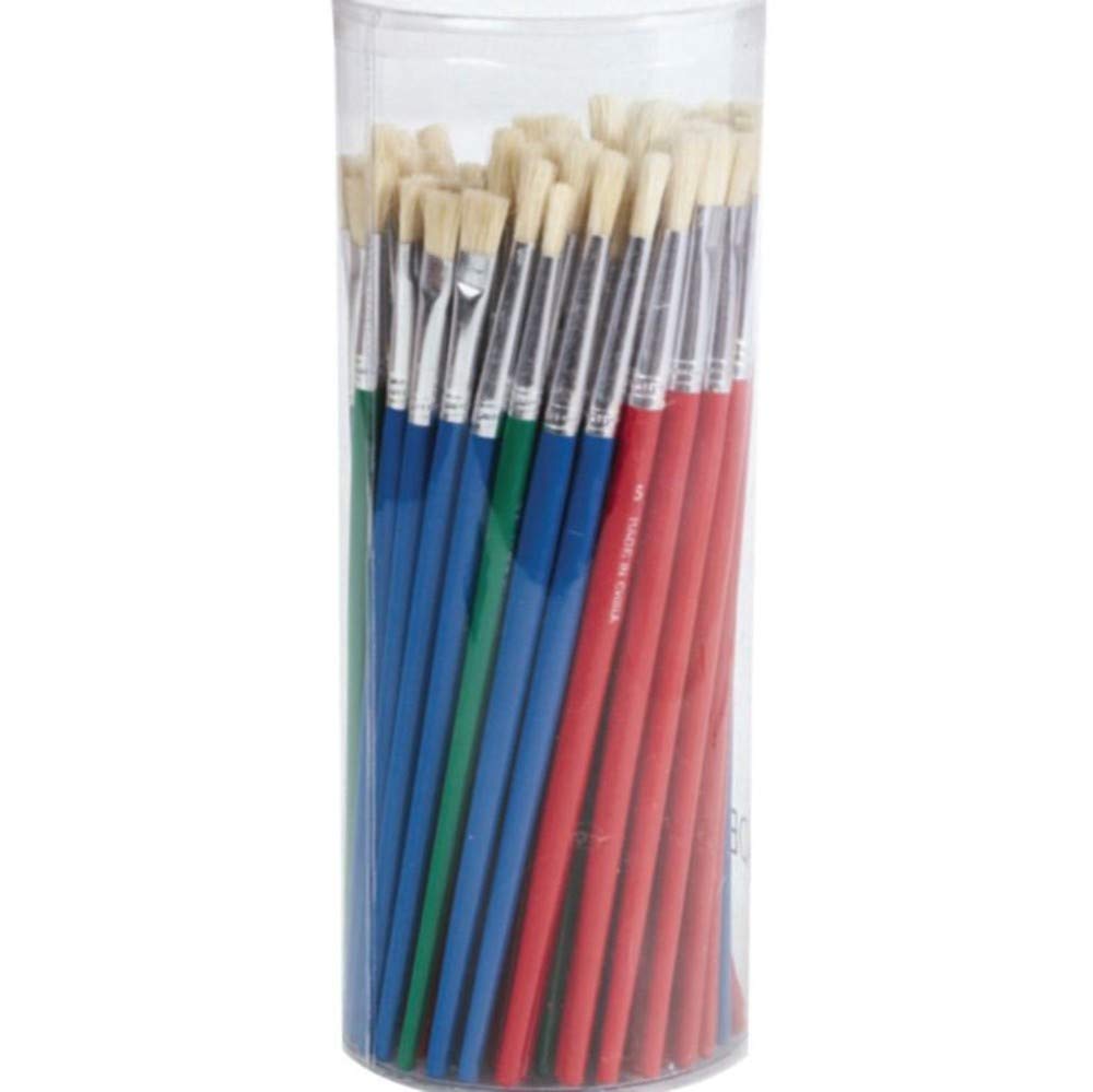 72-Piece White Bristle Brush Assortment Pack - Perfect for Painting, Cleaning, and DIY Crafts - High-Quality Nylon Bristles for Smooth Application