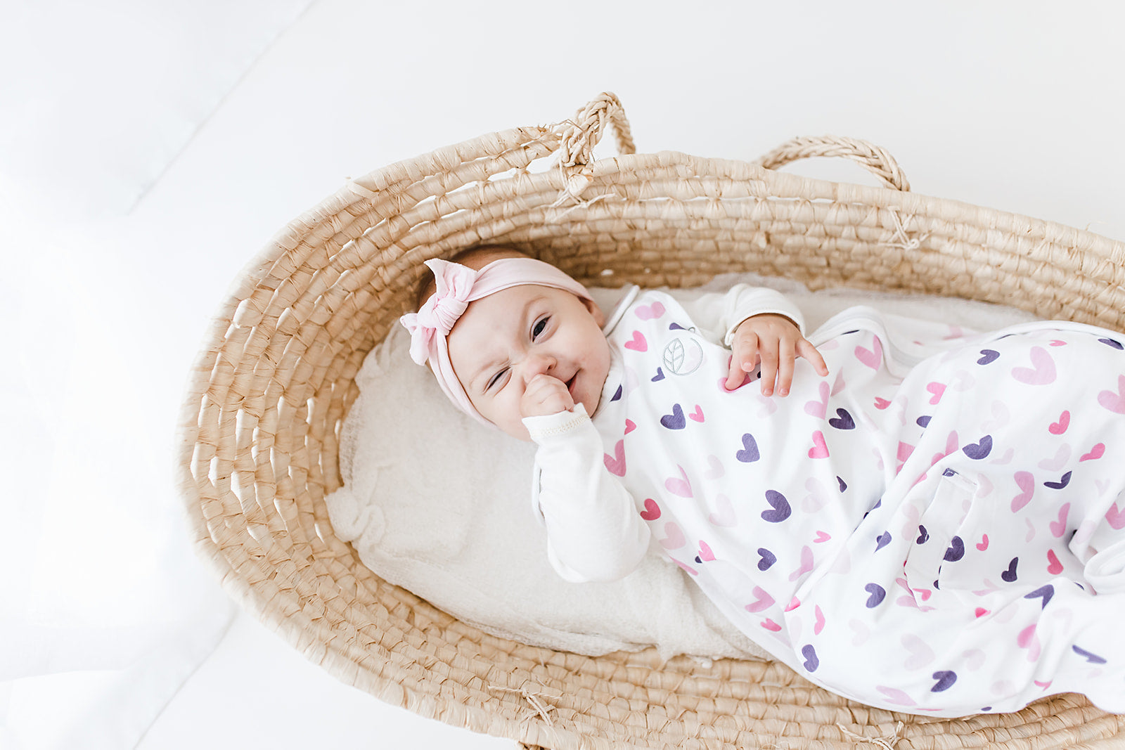 Ecolino® Adjustable Baby Sleep Sack - Organic Cotton Wearable Blanket for Infants & Toddlers (2 Months to 2 Years) - Heart Design - Perfect for Safe Sleep, Nursery & Travel