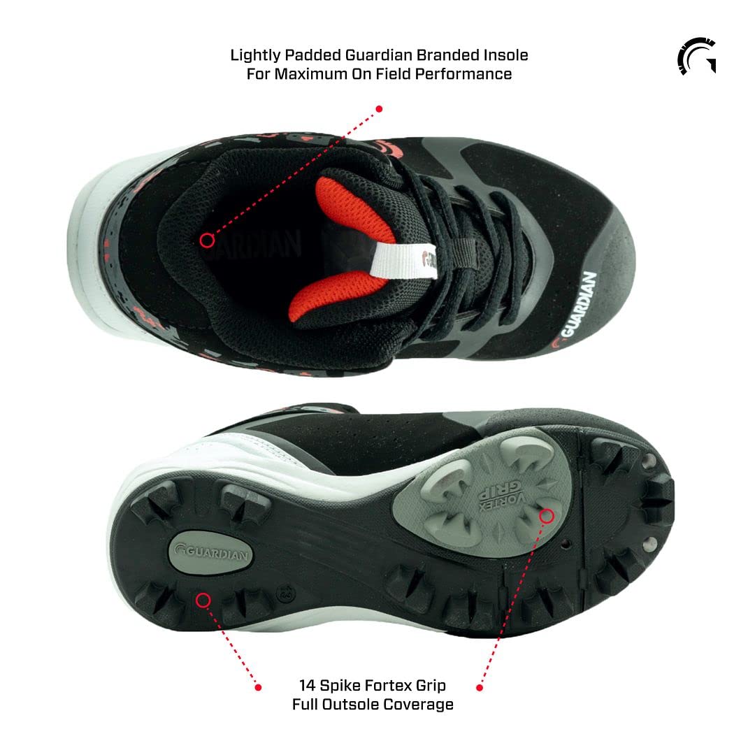 Youth Baseball Cleats for Boys & Girls - High Top Guardian Baseball Shoes with Metal Spikes | Perfect for Softball, Little League & Field Sports