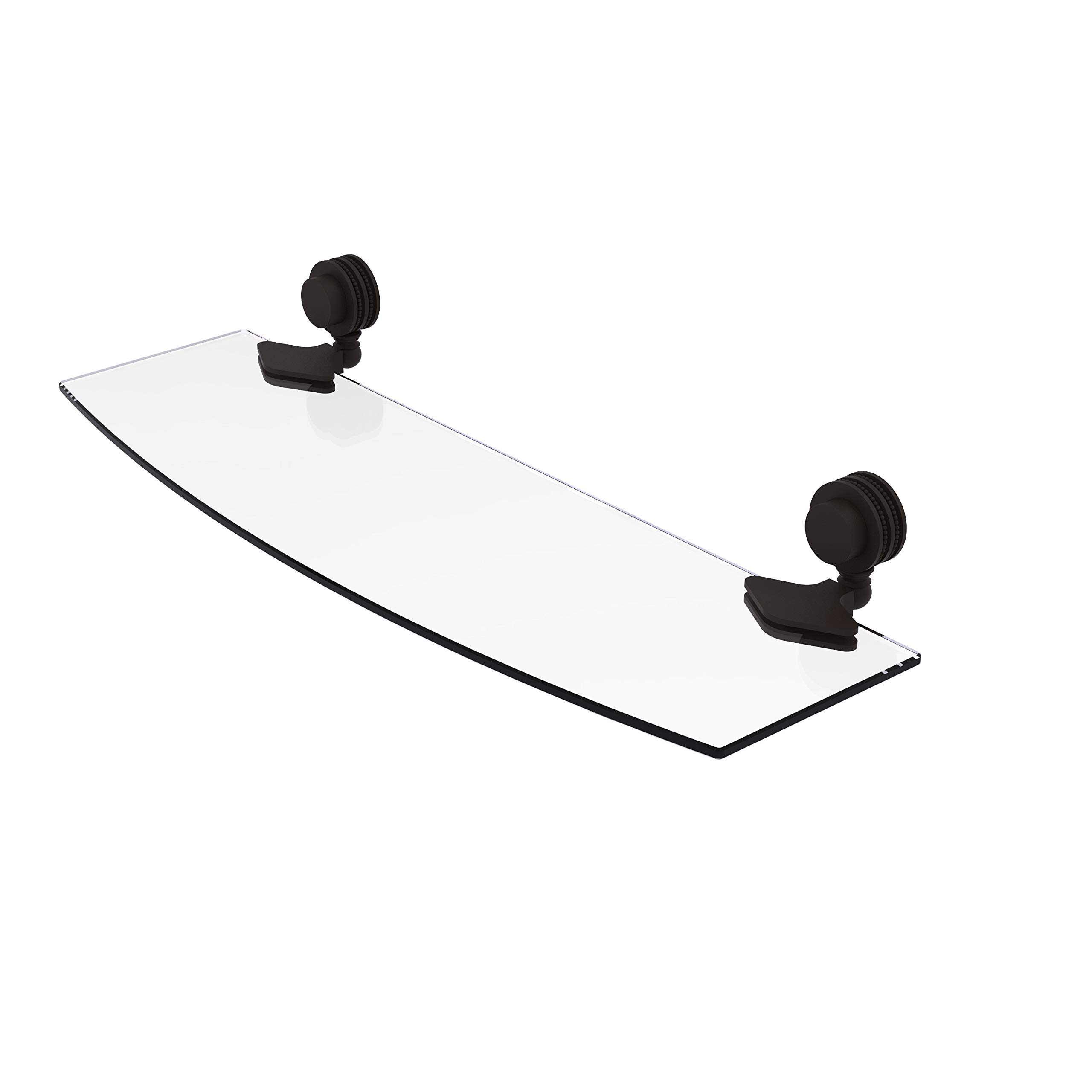 Allied Brass 433D/18-ORB 18x5 Inch Oil Rubbed Bronze Glass Shelf with Dotted Accents - Venus Collection - Perfect for Bathroom, Kitchen & Living Room Decor