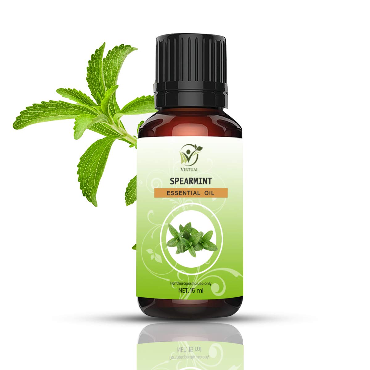 100% Pure Natural Therapeutic Grade Spearmint Essential Oil for Skin & Hair Care - 15ml Aromatherapy Oil for Relaxation, Stress Relief & DIY Beauty Products