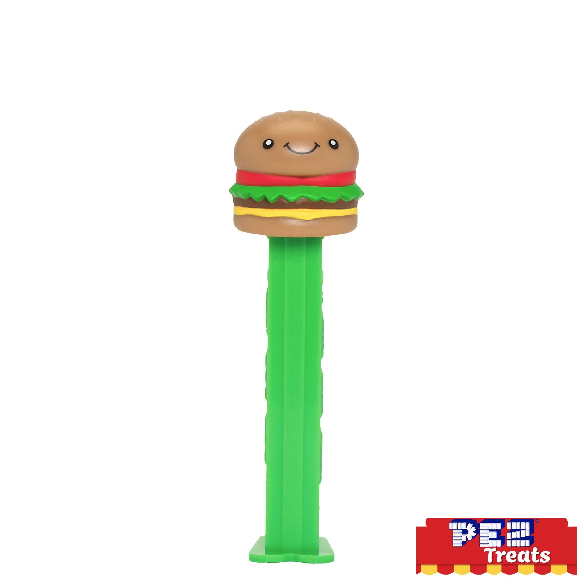 Pez Burger Candy Dispenser - Cheeseburger Shaped Pez Candy Dispenser with Refillable Candy | Fun Party Favors for Kids Birthday, Halloween & Grab Bags | Perfect for Themed Parties, Candy Buffets & Collectors