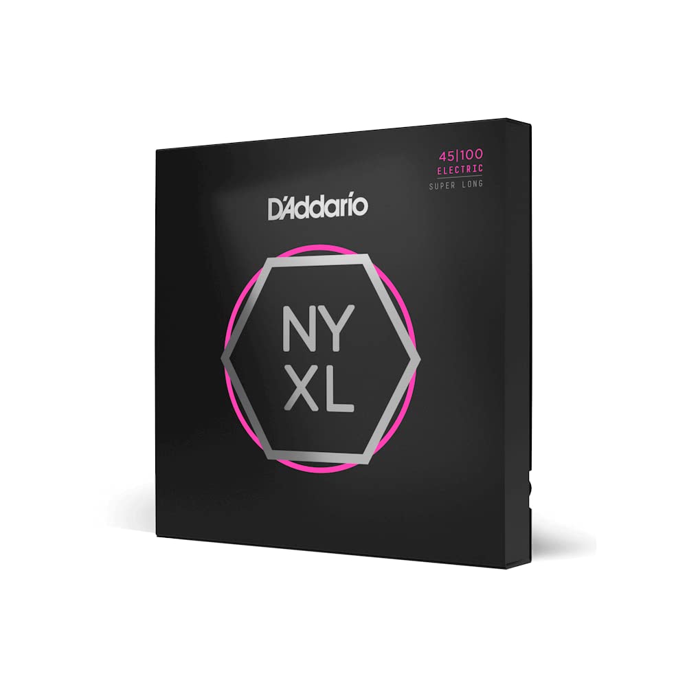 D'Addario NYXL45100SL NYXL Bass Guitar Strings - 45-100 Regular Light Gauge, Super Long Scale - Unrivaled Strength & Tuning Stability for 4 String Bass Guitars - Perfect for Live Performances, Studio Recording & Professional Musicians