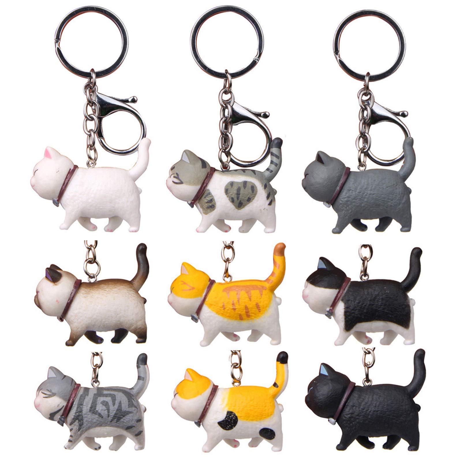 Adorable Mini Cartoon Chubby Cat Keychain - Cute Hanging Toy Key Ring for Women & Men | Car Keys, Bag Pendant, Gift Accessories | Perfect for Everyday Use, Gifts & Home Decor