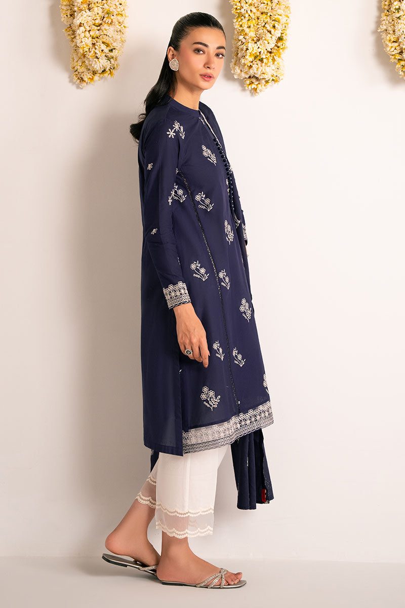 Blue Bliss 2-Piece Set (Shirt & Dupatta) - Elegant Indian Ethnic Wear for Women, Perfect for Weddings, Festivals & Special Occasions