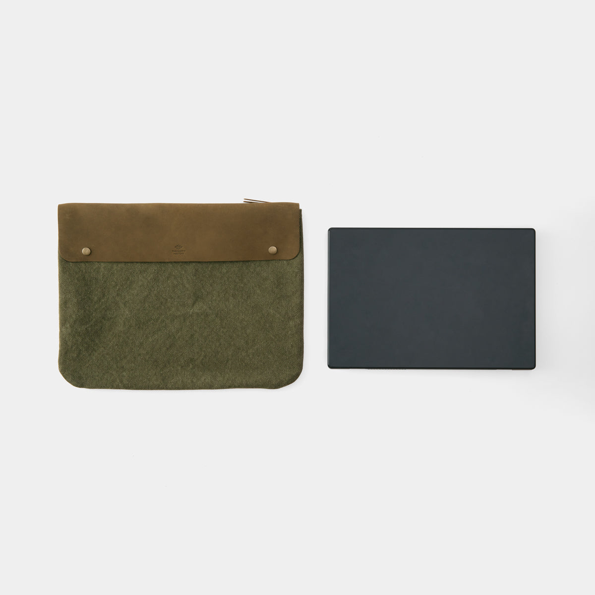 TRAVELER'S COMPANY Traveler's Factory Canvas Pouch - Large Size in Olive Green | Durable Travel Organizer for Passport, Wallet & Accessories | Perfect for Camping, Hiking & Daily Commute
