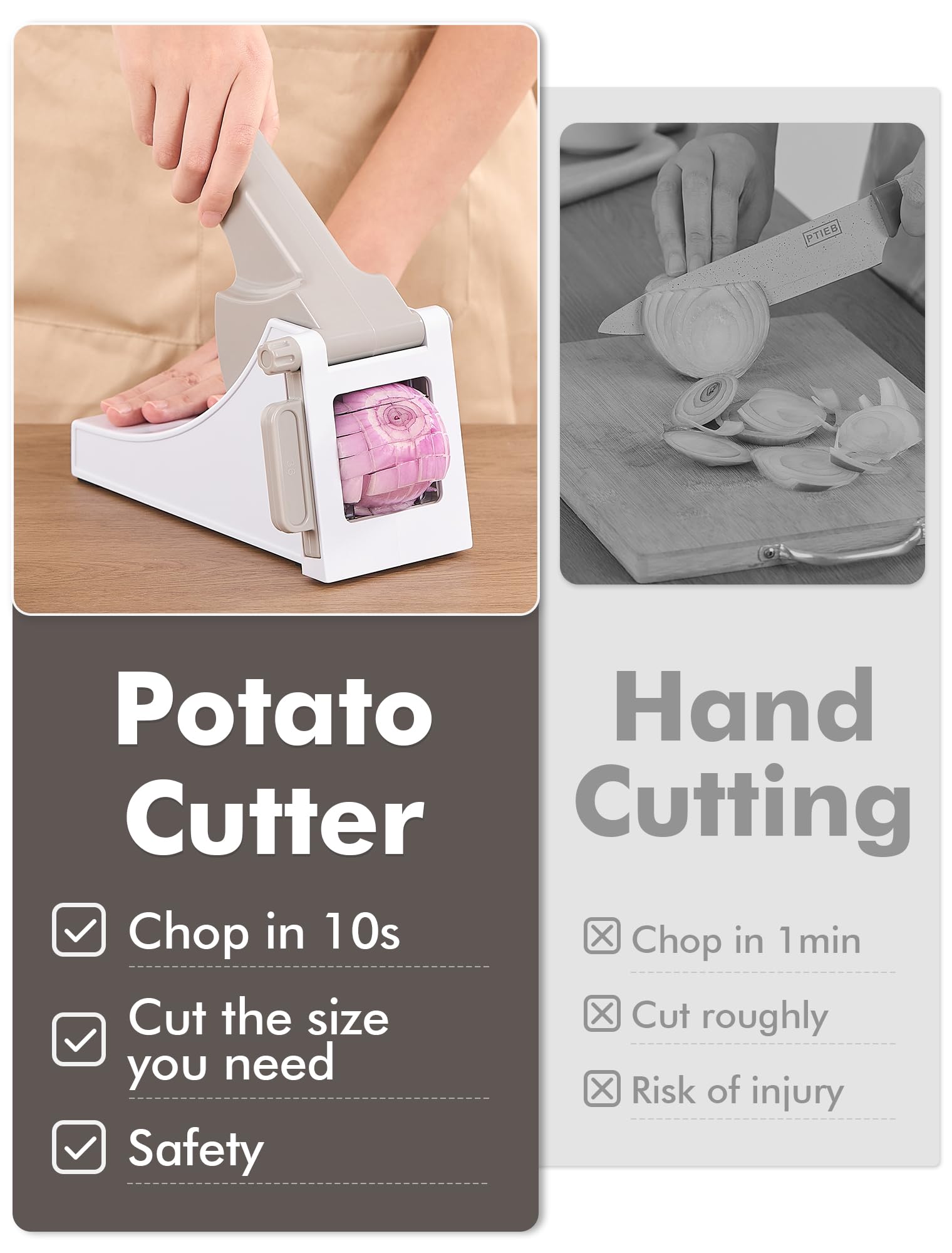 Geedel Professional French Fry Cutter - Stainless Steel Potato Slicer for Perfect Fries, Carrots, Cucumbers & More | Ideal for Home Cooking, Restaurants & Fast Food Prep
