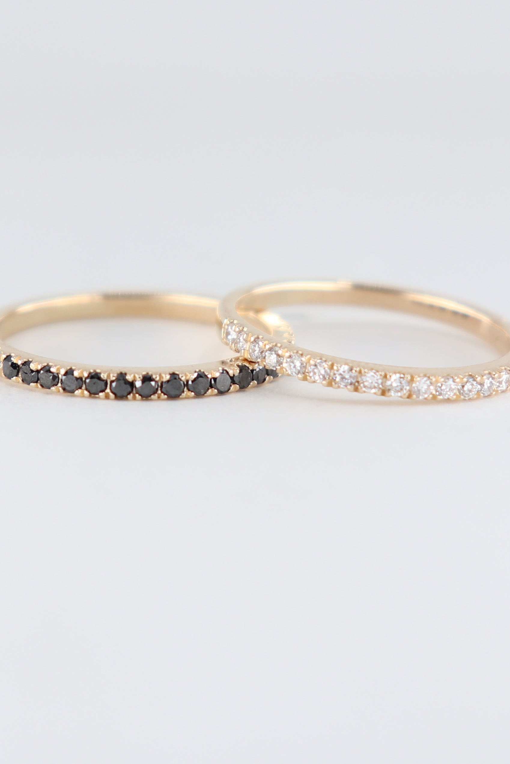 9K Yellow Gold Pave Diamond Band Ring for Women - Elegant Stackable Wedding Band, Anniversary Gift for Her - Perfect for Everyday Wear & Special Occasions