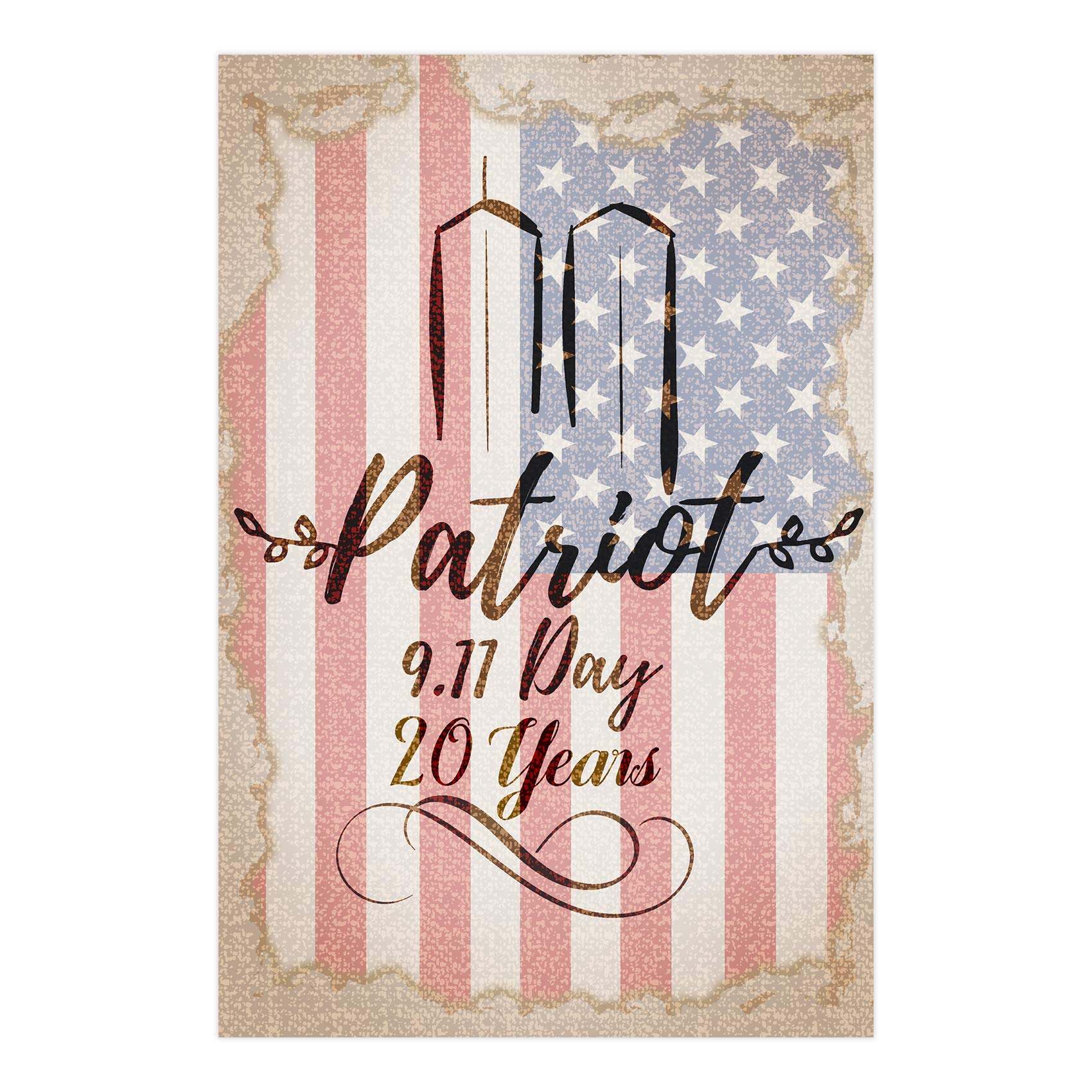 Morigins Hello Summer Never Forget 911 Patriotic House Flag - 28 x 40 Inch American Yard Decoration for Memorial Day, 4th of July & Summer Backyard Parties