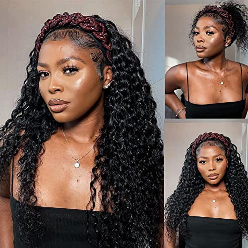 deep wave headband wig