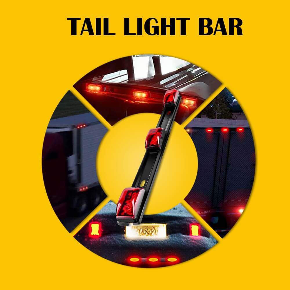 14.17 Inch Red LED Truck Trailer Light Bar with Stainless Steel Bracket - Waterproof & Durable for Semi Trucks, Trailers, RVs, ID Lights - Perfect for Night Driving & Road Safety