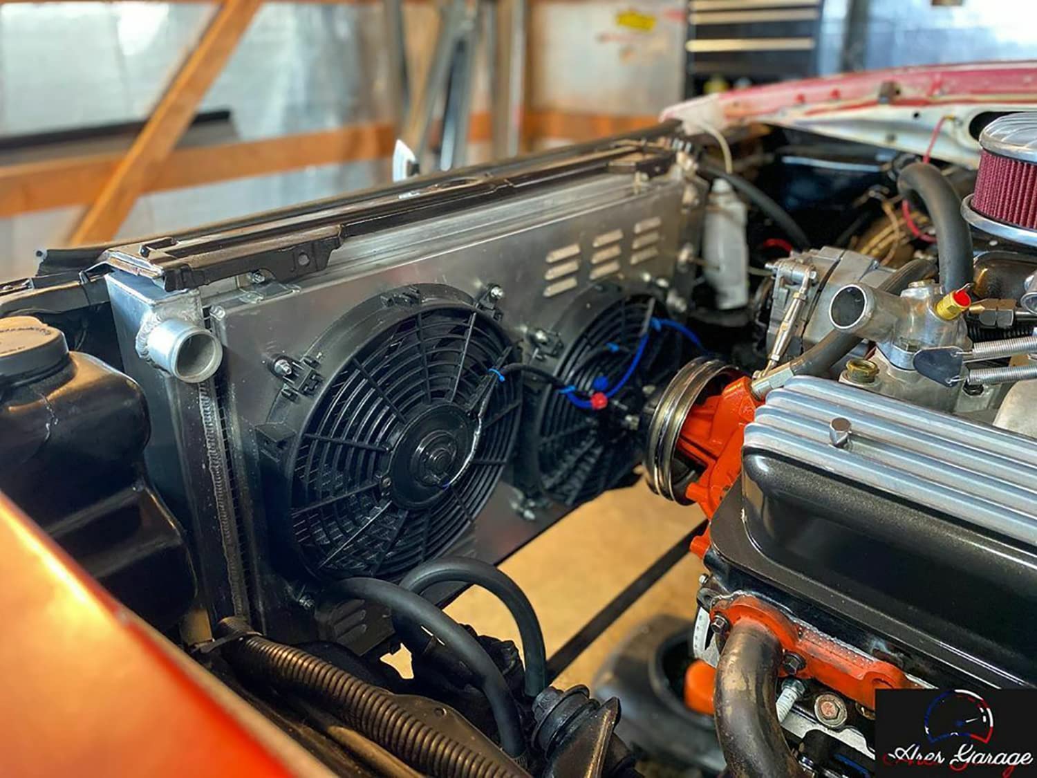 Full Aluminum Radiator Kit with Shroud, Fan & Thermostat for 1973-1990 Chevy Caprice C10 C20 C30 K10 K20 K30 Suburban El Camino Malibu - 4 Row Heavy Duty Cooling System Upgrade for Classic Trucks & SUVs