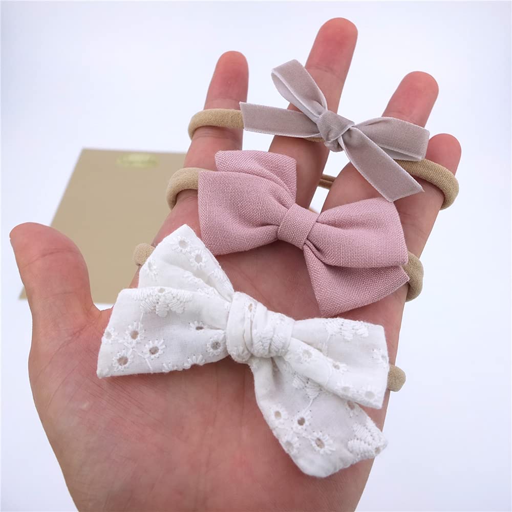 Baby Headbands with Bows for Newborns & Toddlers - Soft Elastic Nylon Hair Accessories for Girls | Perfect for Photoshoots, Birthday Parties & Daily Outfits