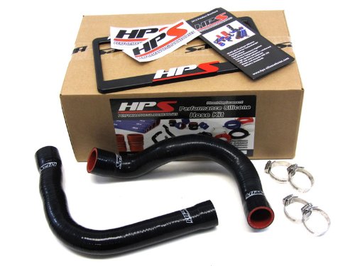 HPS 57-1007-BLK Black Silicone Radiator Hose Kit for BMW E36 E46 M3 - High Performance Cooling System Upgrade for Track & Street Driving