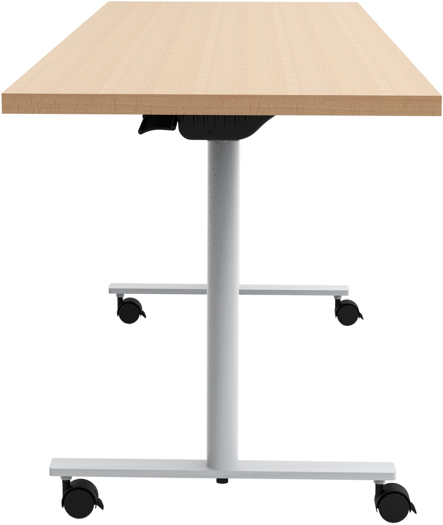 Safco JURNI 72 x 24 Inch Mobile Flip Table with Locking Casters - Adjustable Height Workstation for Office, Classroom, or Home Use [JN7224NFLPCA]