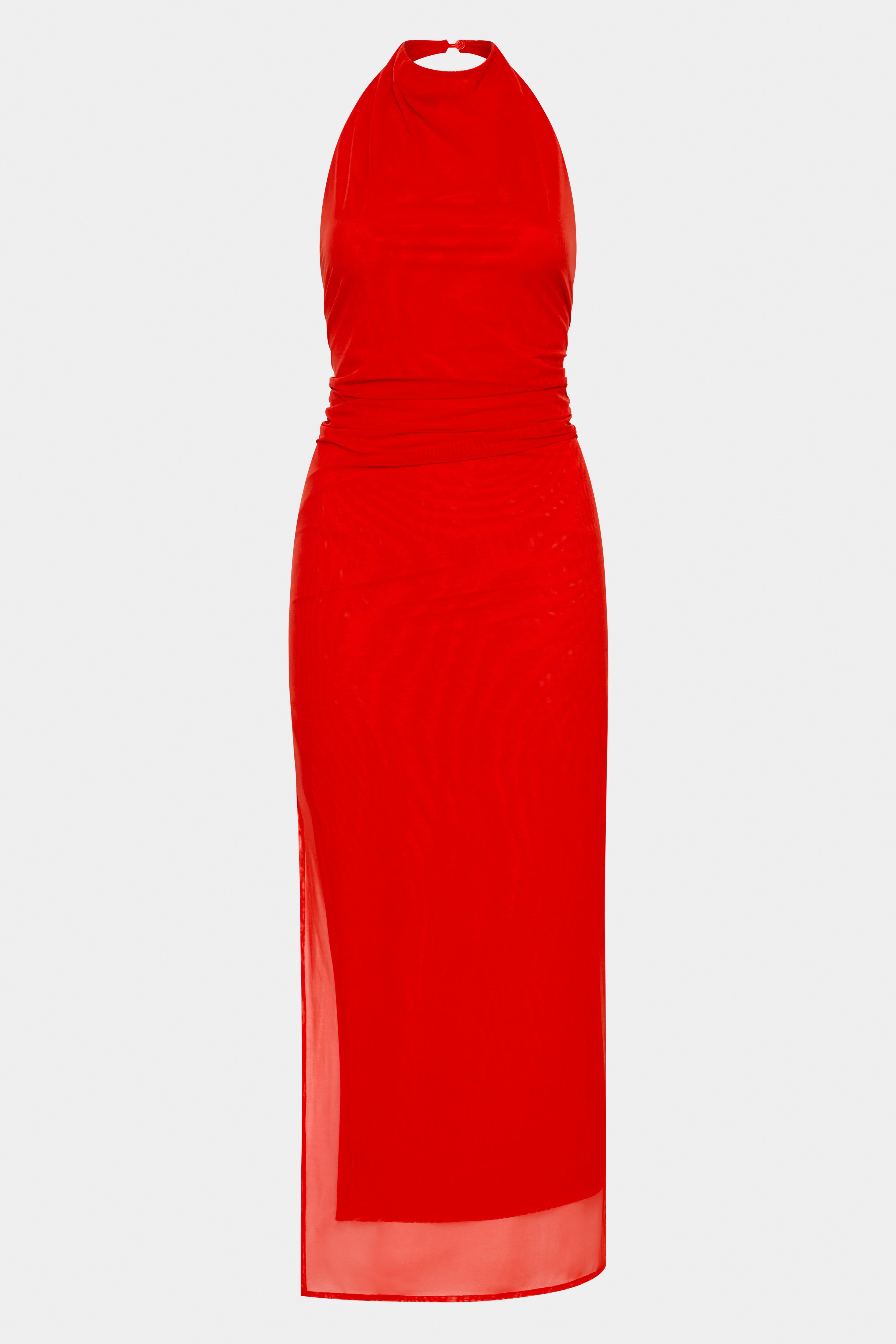 Jacques Mesh Halter Midi Dress - Elegant Summer Party Dress for Women, Beach Wedding Guest Outfit, Cocktail Evening Wear