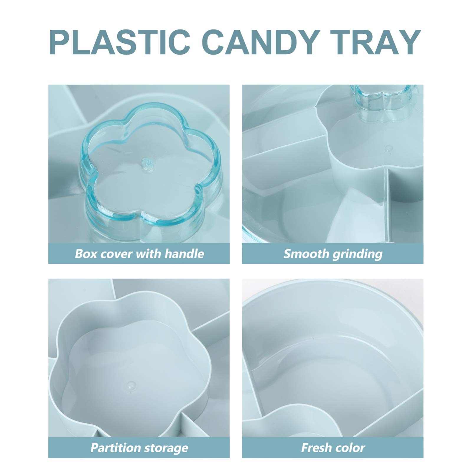 1pc Divided Snack Storage Container with Lid - BPA-Free Polystyrene Serving Tray for Fruits, Nuts, Candy & Flowers | Perfect for Home, Office, Parties & Meal Prep Organization