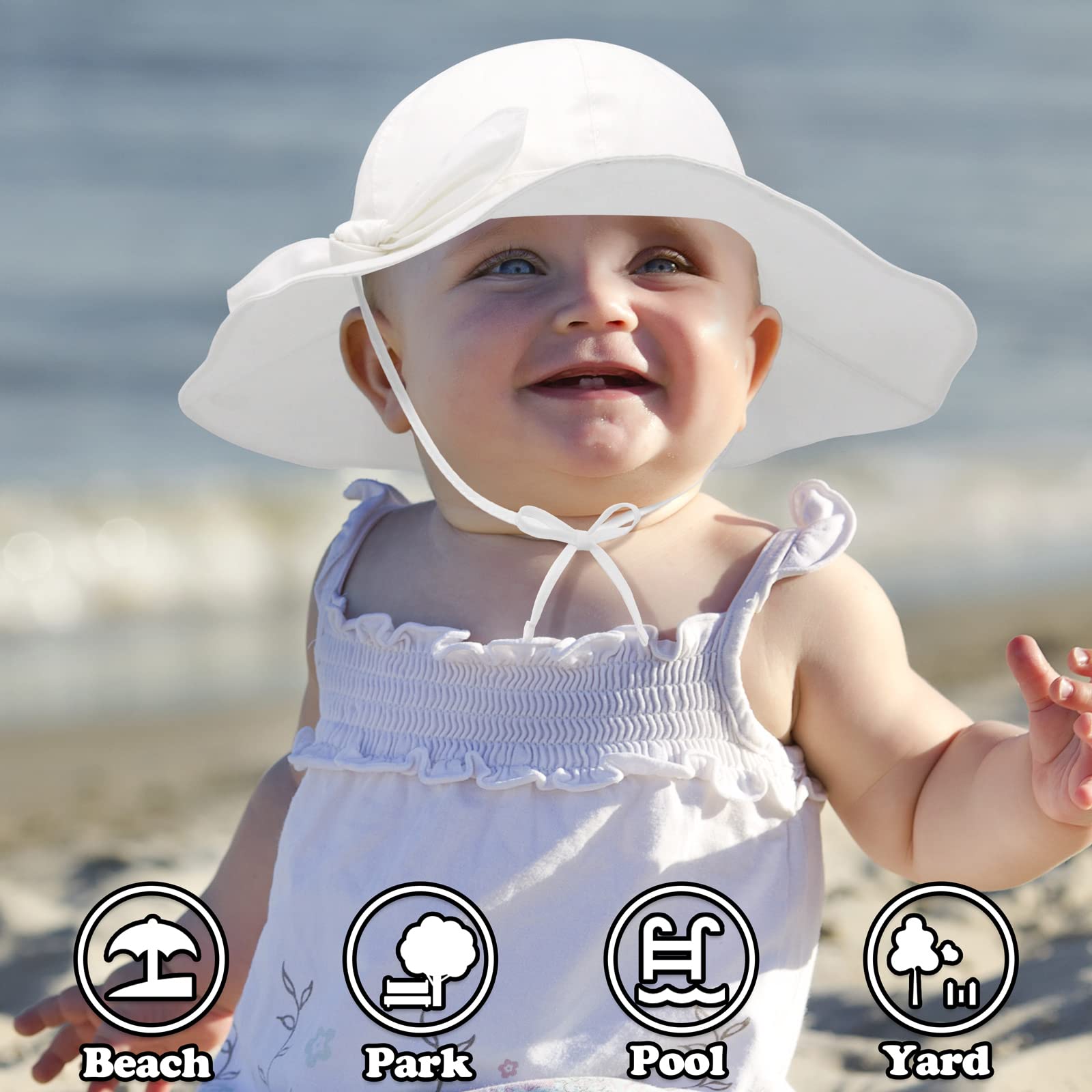 UPF 50+ Baby Sun Hat for Boys & Girls - Wide Brim Cotton Infant Toddler Beach Hat for Sun Protection - Perfect for Outdoor Play, Beach Trips, and Summer Adventures