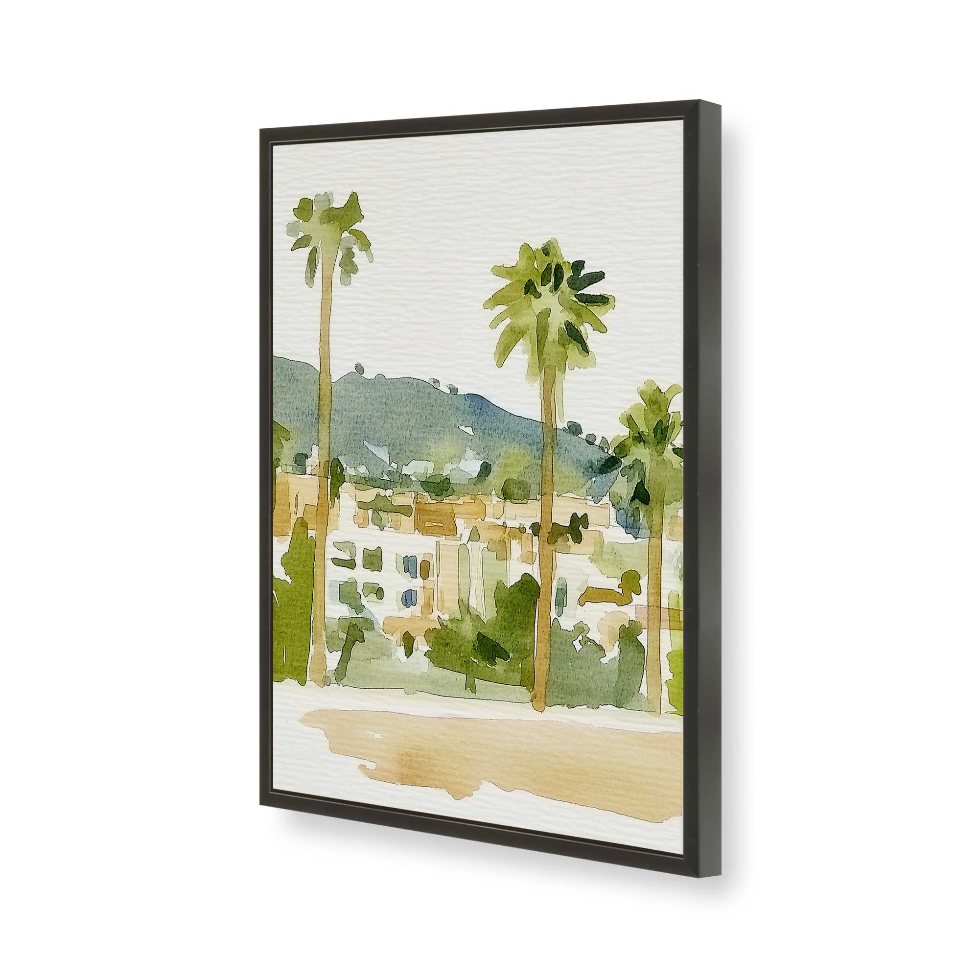 Desert Palms and Villas III Print - Stunning Landscape Wall Art for Home & Office Decor | Perfect for Living Room, Bedroom, or Office Wall Decorations