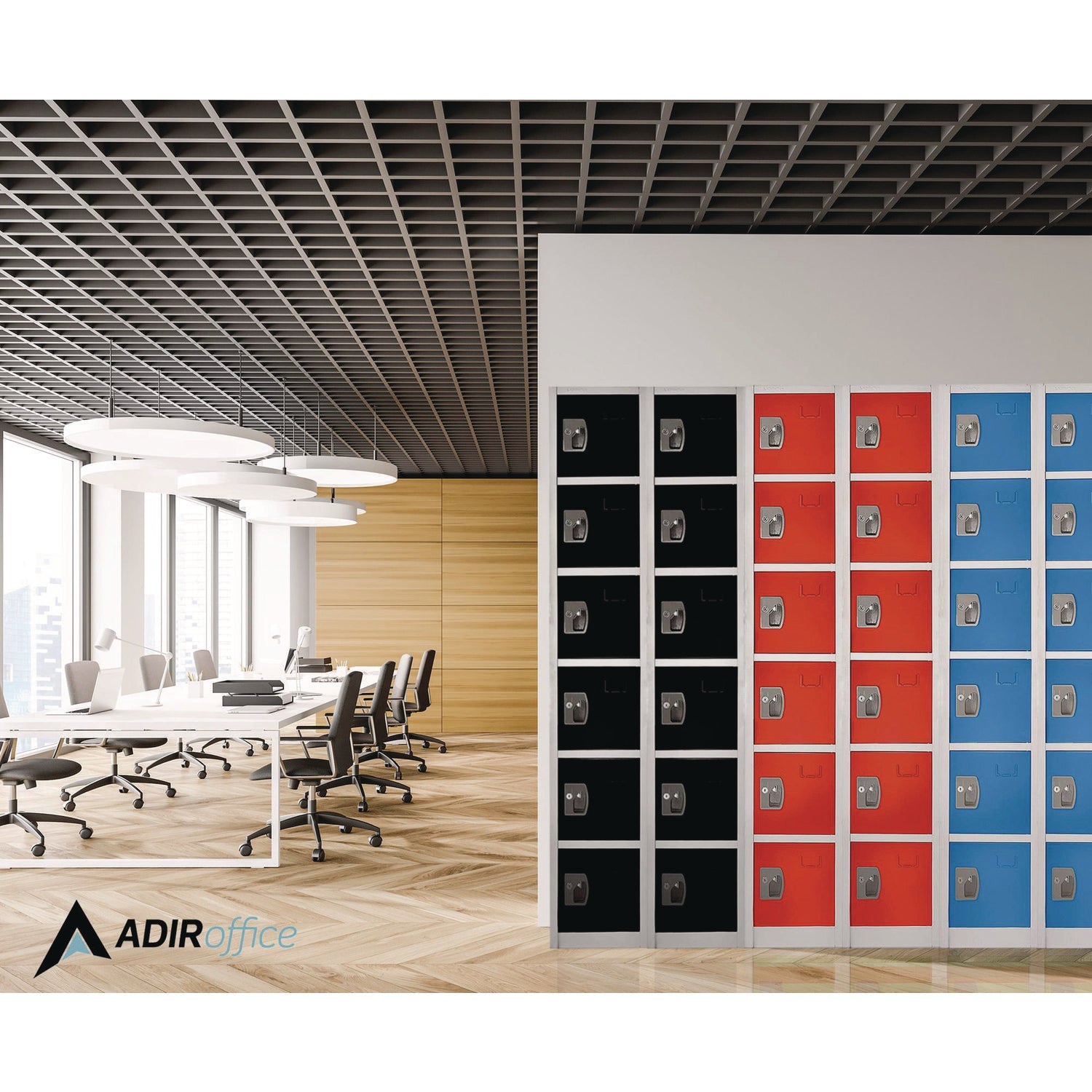 Steel Storage Locker with 6 Compartments - 12 x 12 x 72 Inches, Black - Heavy Duty Metal Cabinet for Office, School, Gym & Warehouse Organization