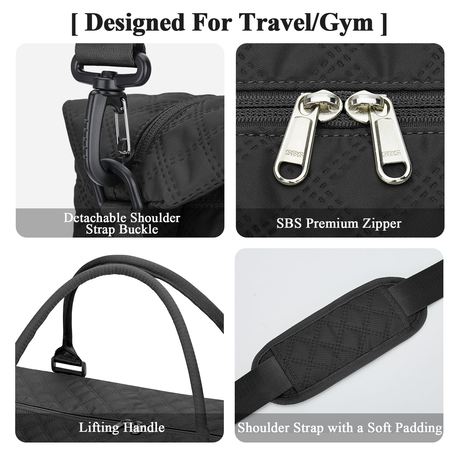 Best Travel Duffel Bag with Separate Shoes Compartment - Women's Weekender Overnight Bag Carry-On Personal Item - Perfect for Gym, Business Trips & Weekend Getaways