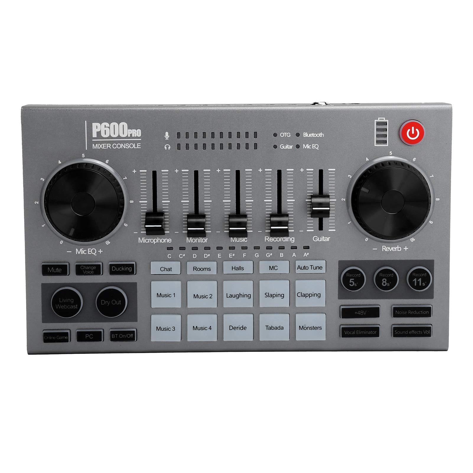 DPOFIRS P600PRO Professional Audio Mixer Sound Board Console - 8-Channel USB Sound Card with Voice Changer for Guitar, Live Streaming, PC Recording & Gaming | Perfect for Home Studios, Podcasting & Live Performances