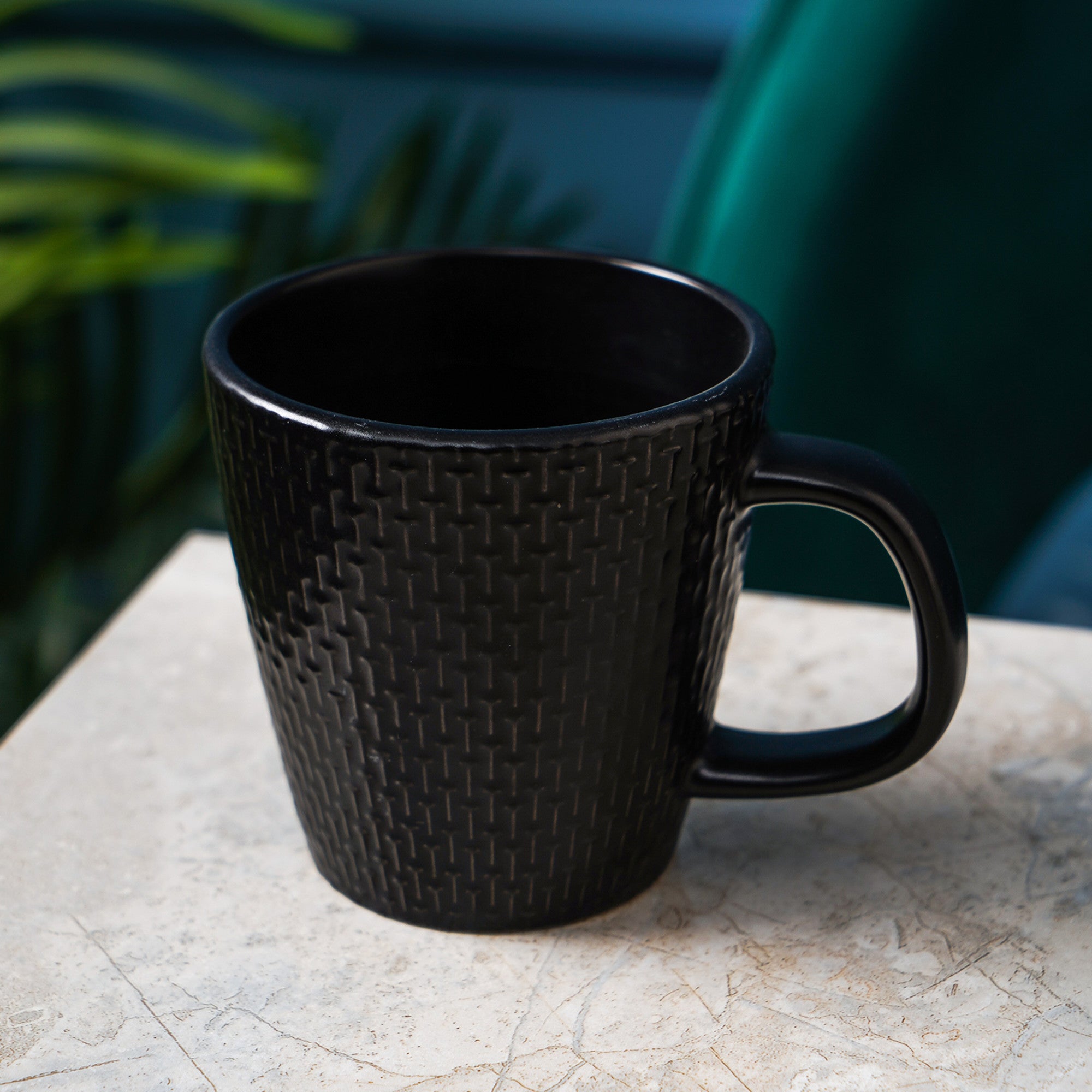 Premium Black Olivia Stoneware Mug - Durable & Stylish Coffee Cup for Home, Office, or Gifts - Perfect for Morning Coffee, Tea, or Hot Chocolate