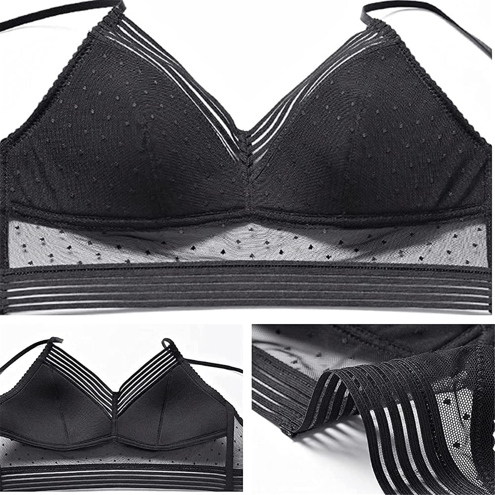 Wireless Lace Bra for Women - Low Back Lifting Push Up Bra with U-Back Design, Comfortable & Supportive for Daily Wear, Date Night & Special Occasions