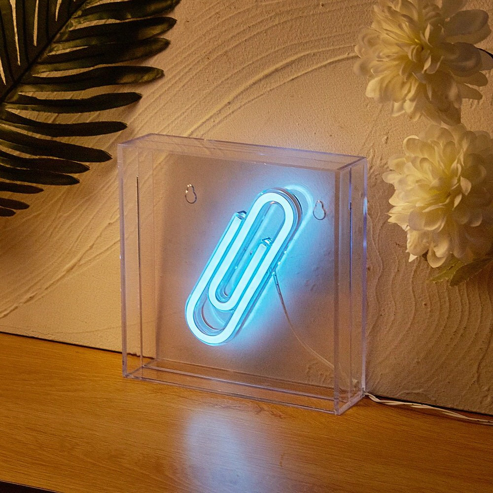 LED Neon Paper Clip Sign - Custom Light Up Wall Decor for Home, Office & Bar - Perfect for Bedroom, Living Room & Party Lighting