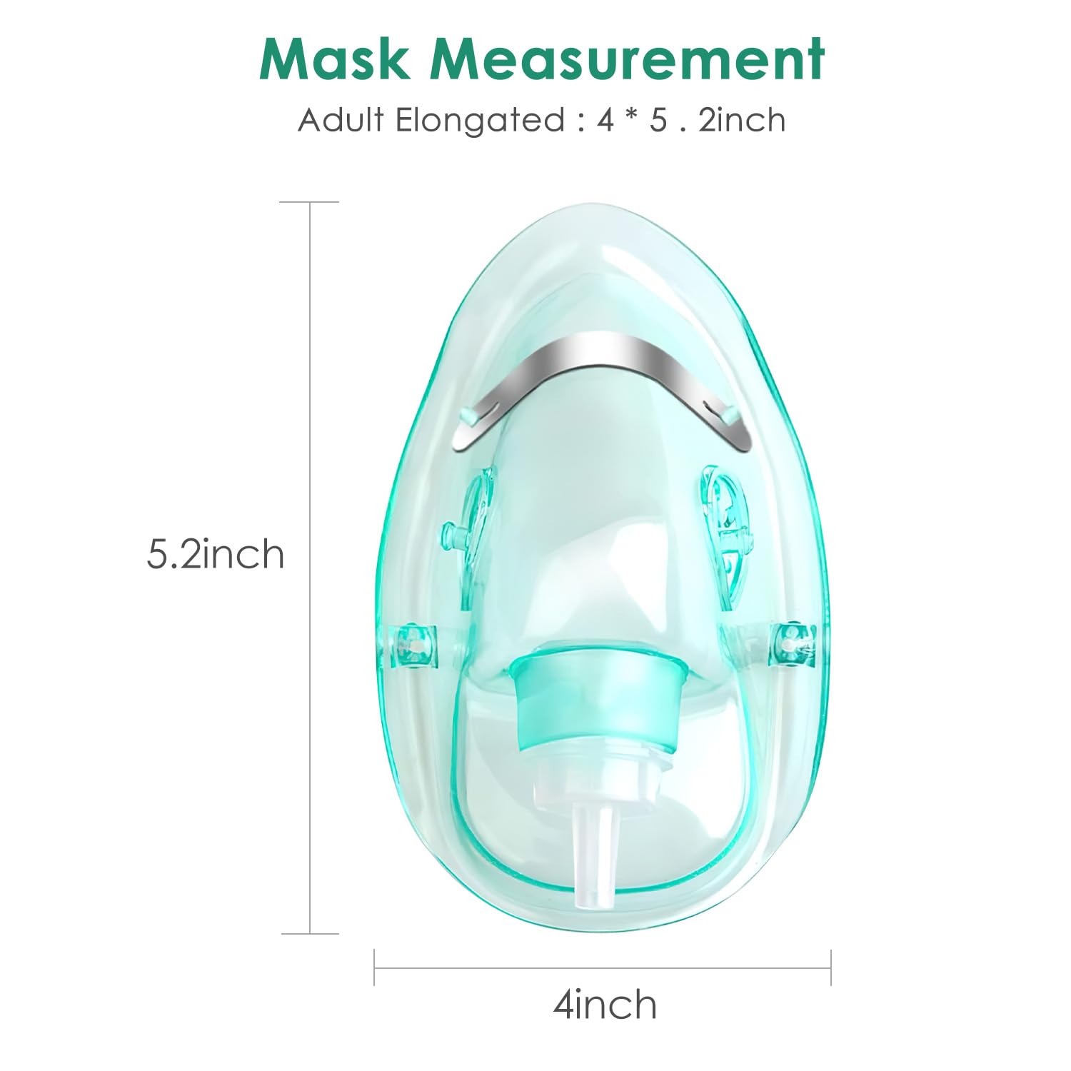 3 Pack Adult Oxygen Face Masks with 7 Ft Tube - Adjustable Elastic Strap, Size L for Home Use, Travel & Emergency Care