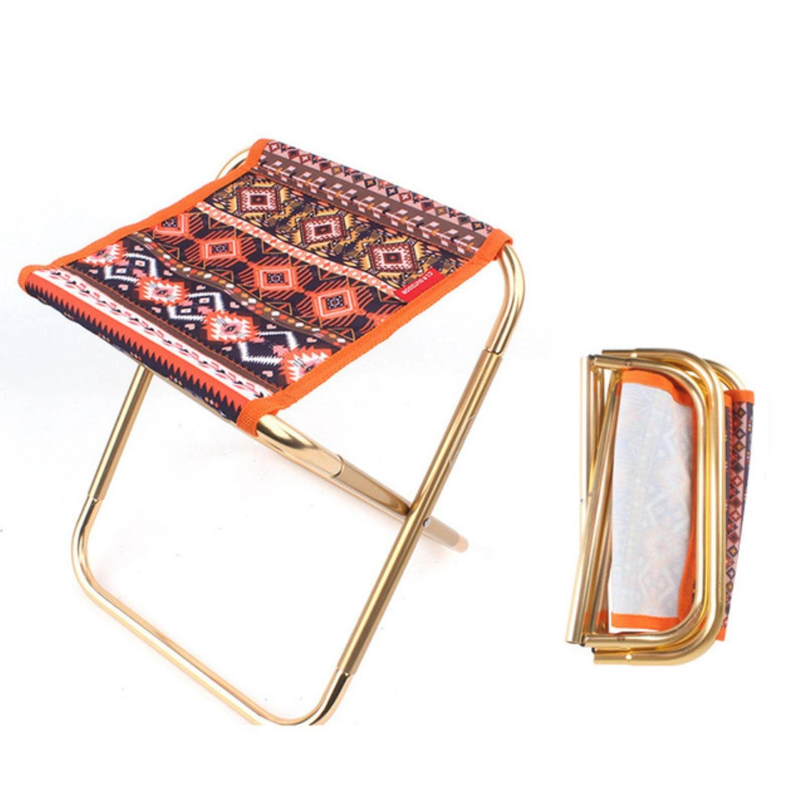 Ultra Light Portable Folding Camping Chair - Compact Outdoor Stool for Hiking, Fishing, Backpacking & Travel - Durable & Comfortable - Perfect for Beach, Picnic, Park & Camping (Orange)