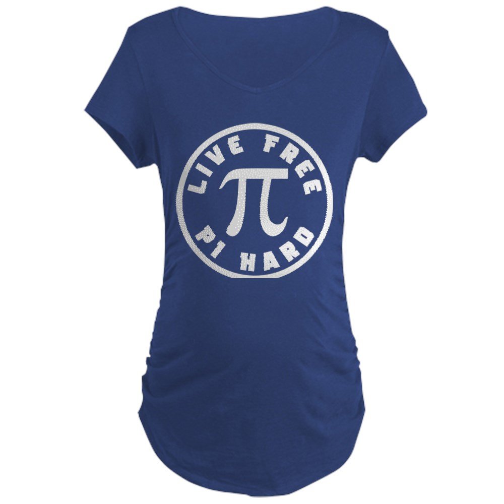 Live Free Pi Hard Maternity Dark T-Shirt - Funny Math Pregnancy Tee for Expecting Moms | Perfect for Baby Showers, Maternity Photos & Casual Wear