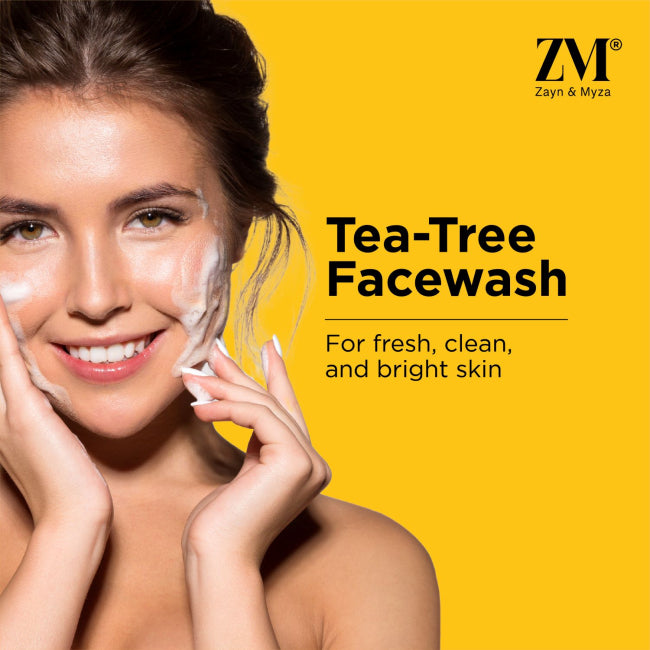 ZM Zayn & Myza Tea Tree & Salicylic Acid Acne-Fighting Face Wash - Deep Cleansing for Oily & Acne-Prone Skin - Perfect for Daily Skincare Routine & Post-Workout Refreshment