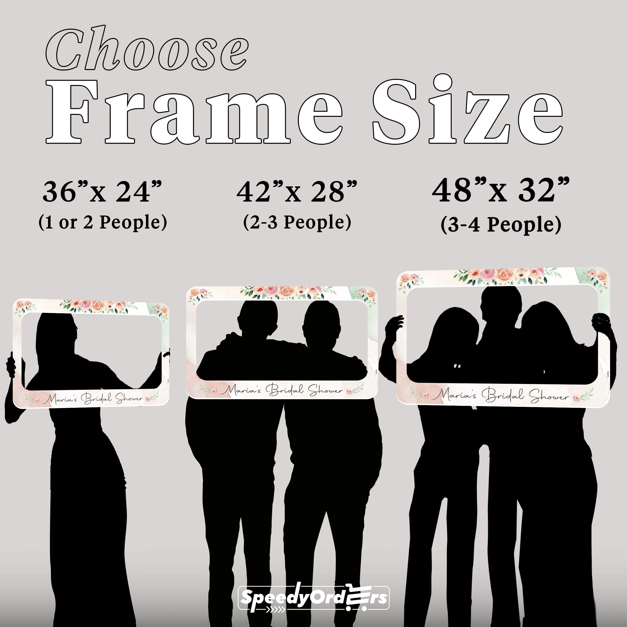 Personalized Floral Bridal Shower Photo Booth Frame - Custom Wedding Photo Prop - PVC Board Backdrop for Bridal Parties, Baby Showers & Anniversary Celebrations
