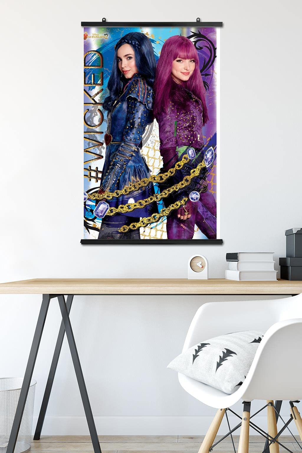 Disney Descendants 2 Wicked Wall Poster 22.375x34 Inch - Premium Movie Poster Set with Clips for Teens Room Decor, Bedroom, Dorm, Gift for Disney Fans