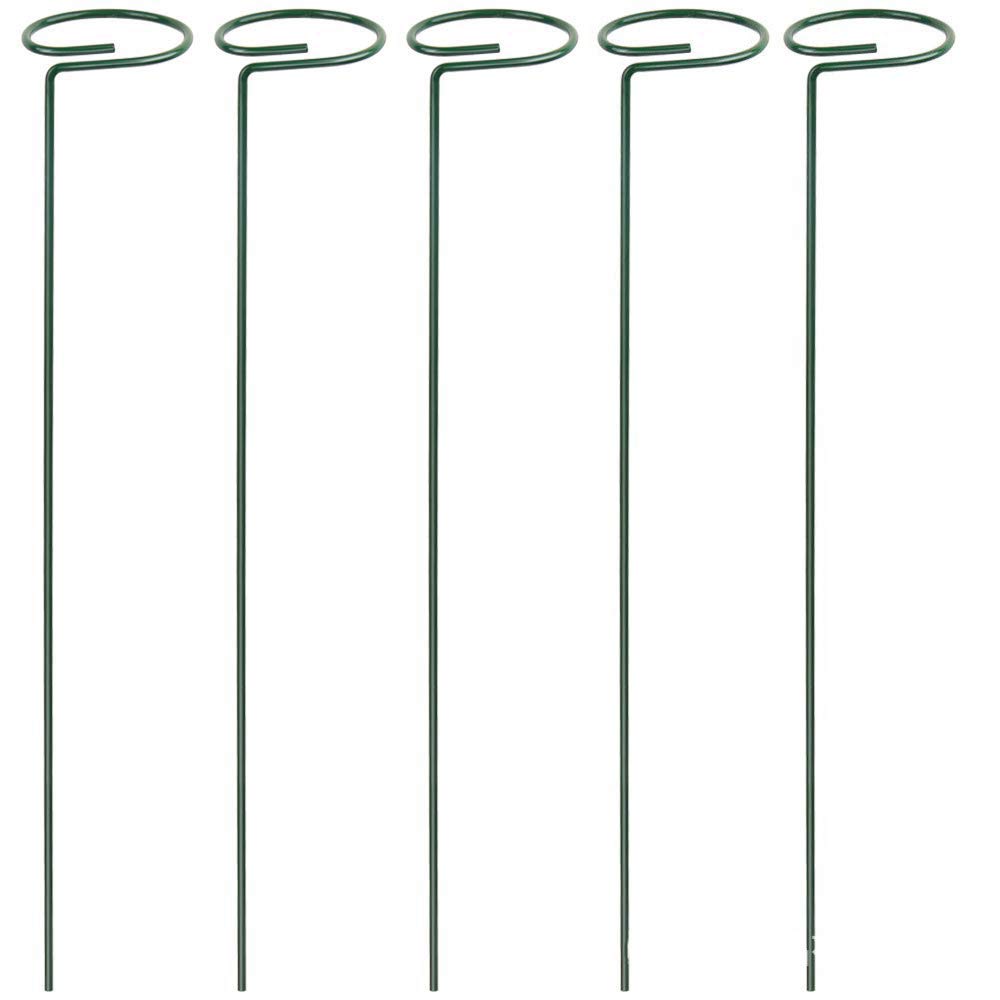 KUNOVO 5-Pack Metal Plant Support Rings - 45cm Garden Stake for Bonsai, Tomato, Flower & Vine Support | Heavy Duty Plant Cage, Border & Stand | Perfect for Outdoor Gardening, Raised Beds & Container Plants