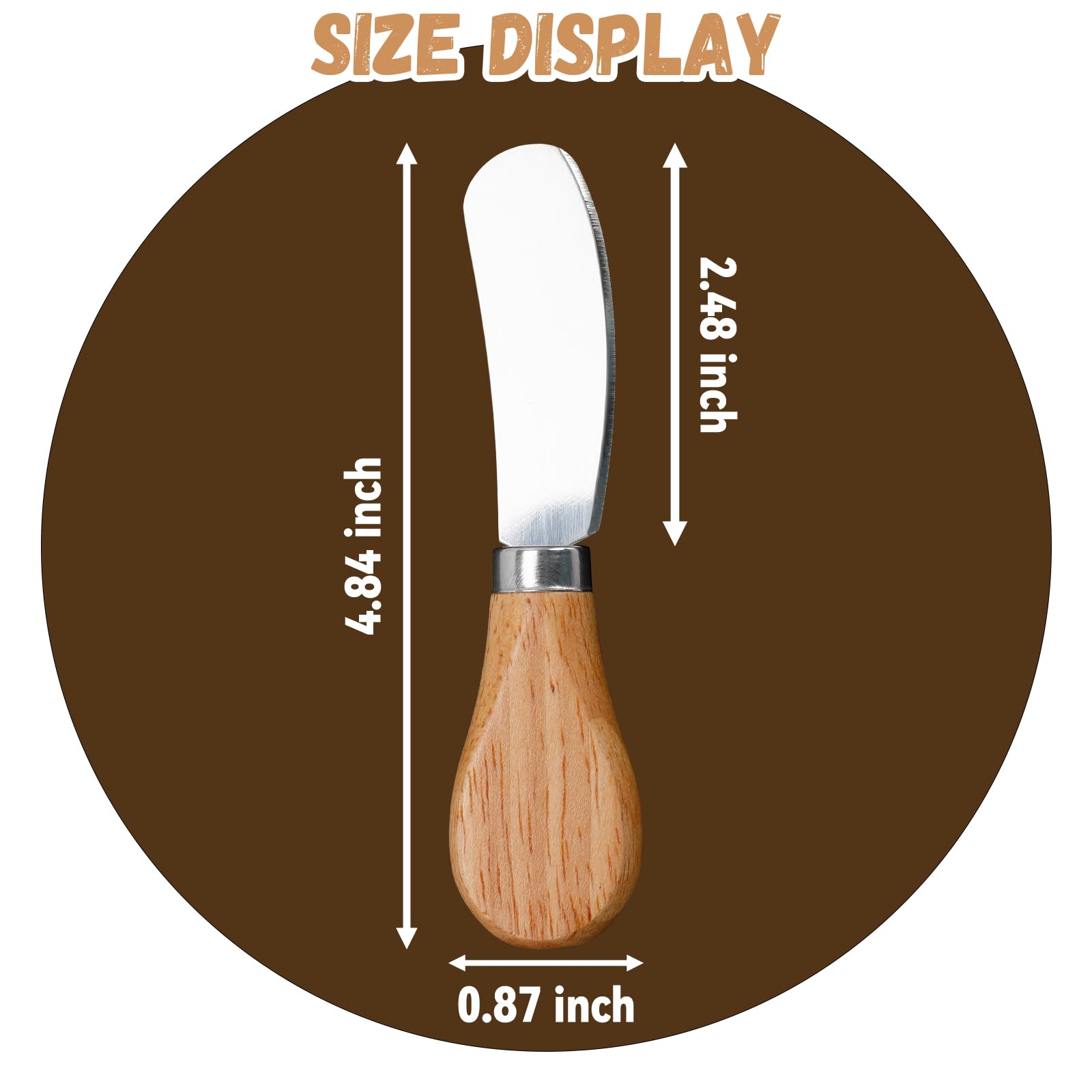 16-Piece Premium Stainless Steel Cheese and Butter Knife Set with Bamboo Handle - Ideal for Spreading Cream Cheese, Butter, Cake Frosting & Condiments - Perfect for Dinner Parties, Cheese Boards & Home Entertaining