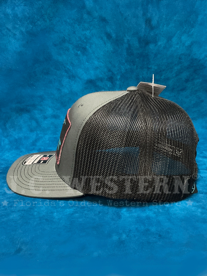 Ariat A300085907 Bull Skull Patch Cap - Charcoal Grey Cowboy Hat for Men - Perfect for Rodeo, Ranch Work & Western Fashion