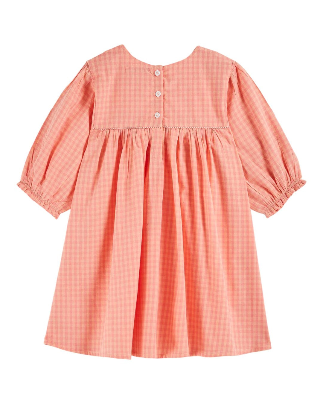 Emile et Ida Gingham Vichy Pivoine Dress - Floral Print Summer Dress for Women, Casual & Party Wear, Perfect for Beach Vacations & Date Nights