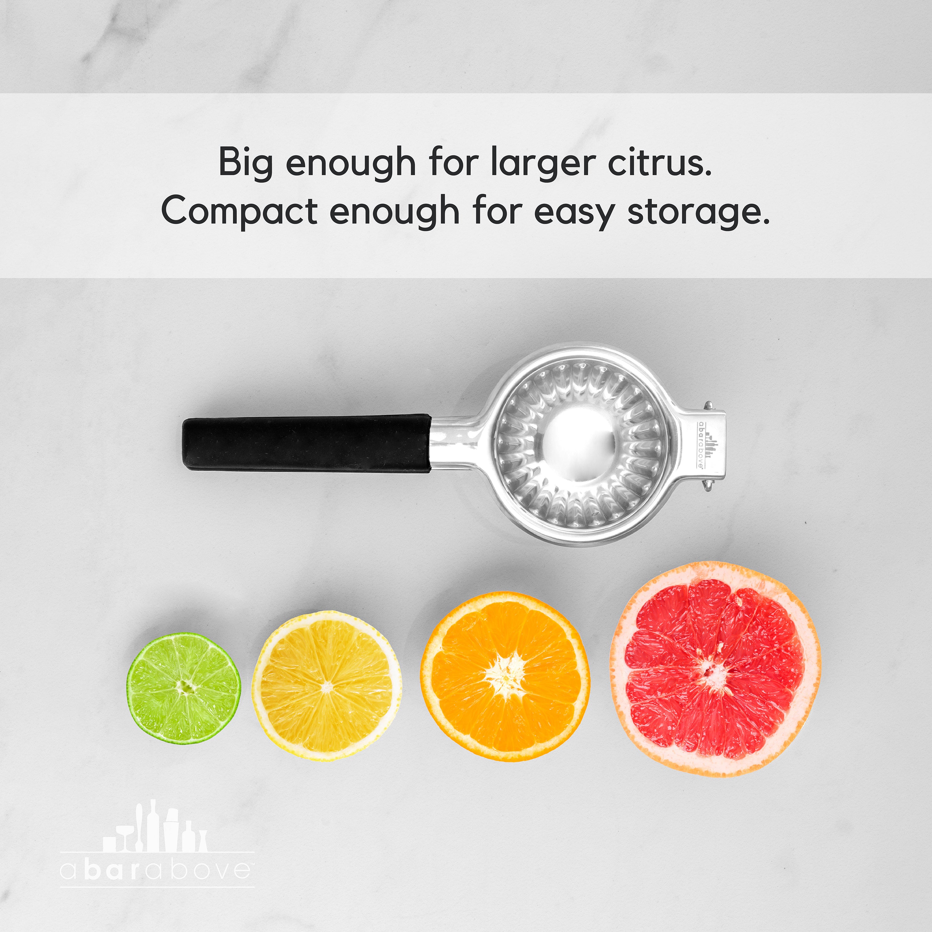 Premium Stainless Steel Citrus Juicer for Lemon, Lime & Orange - Handheld Manual Juicer for Fresh Juice, Cocktails & Cooking - Easy Squeeze & Drip-Free Design