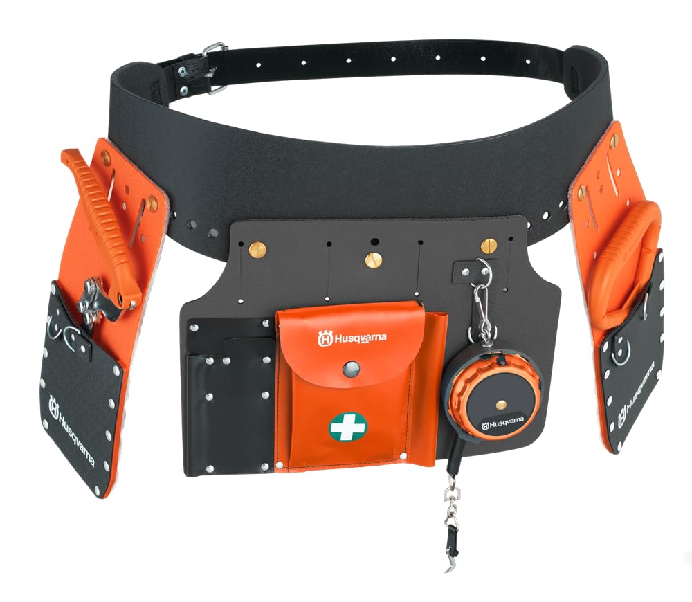 Husqvarna 505699015 Complete Tool Belt Kit - Durable Construction Work Belt with Pockets & Loops for Carpenters, Electricians & DIY Projects | Perfect for Home Renovation & Professional Job Sites