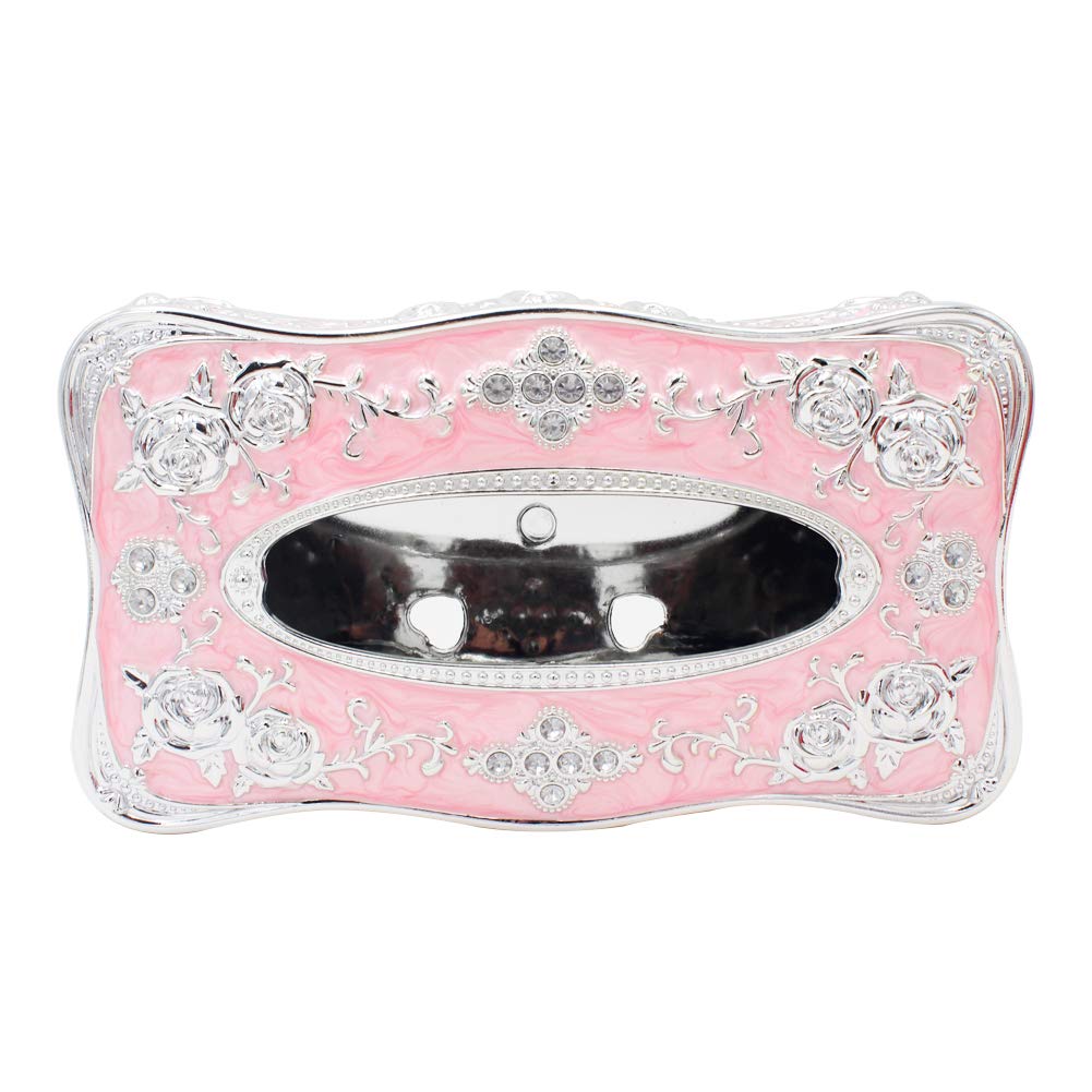 Pink Rectangular Tissue Box Cover - Stylish Tissue Holder for Bathroom Vanity, Bedroom Dresser & Office Desk | Perfect for Home Decor & Organization
